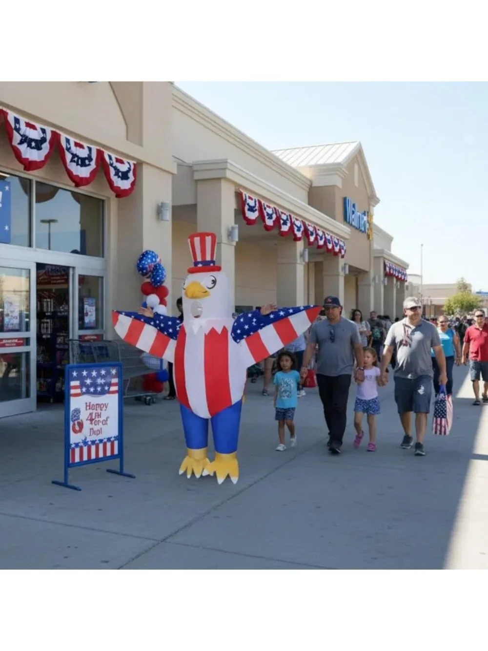 Patriotic Bald Eagle Inflatable Costume for Adults - Fun 4th of July Party